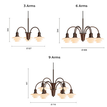 Specification Image for Louis Poulsen PH 1/1 Chandelier Centenary Edition