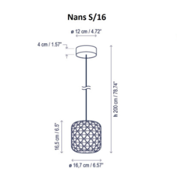 Specification image for Bover Nans S Outdoor LED Pendant