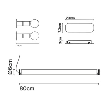 Specification Image for Marset Fris LED Ceiling / Wall Light
