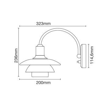 Specification Image for Louis Poulsen PH 2/2 Wall Lamp Centenary Edition