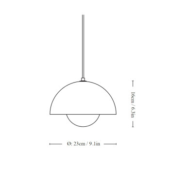 Specification Image for &Tradition Flowerpot VP1 Anniversary Edition Pewter Pendant