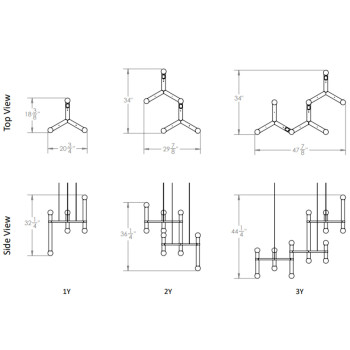 Specification Image for Hollis + Morris Molecule Chandelier