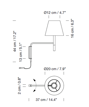Specification Image for Santa & Cole BC1 Wall Light