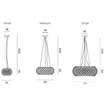 Specification Image for Foscarini Caboche Plus LED Pendant