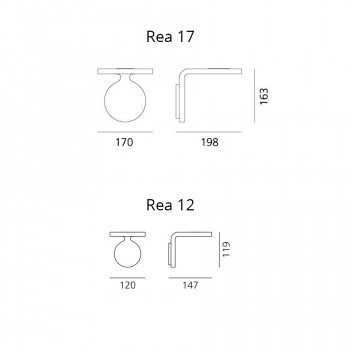 Specification image for Artemide Rea LED Wall Lamp