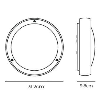 Specification Image for Artemide Architectural Niki Outdoor Wall / Ceiling Light