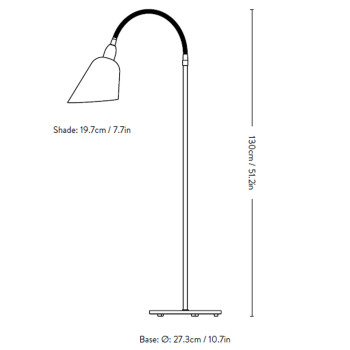 Specification Image for &Tradition Bellevue AJ7 Floor Lamp