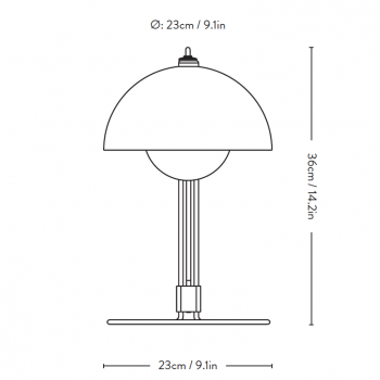 Specification Image for &Tradition Flowerpot VP4 Table Lamp