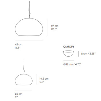 Specification image for Muuto Fluid Pendant Light