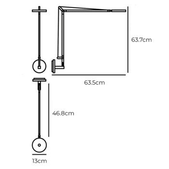 Specification Image for Artemide Demetra LED Wall Light