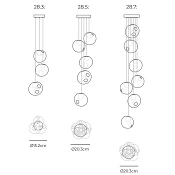 Specification Image for Bocci 28 Series Random Pendant