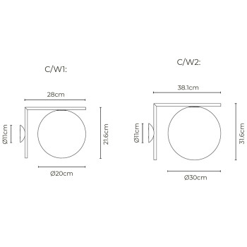 Specification Image for Flos IC Ceiling/Wall Light