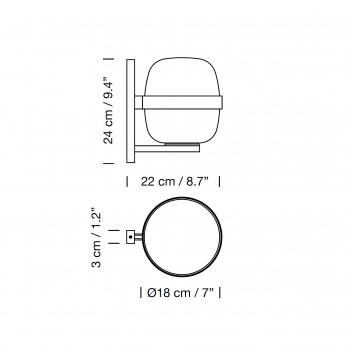 Specification image for Santa & Cole Wally Cestita Wall Light