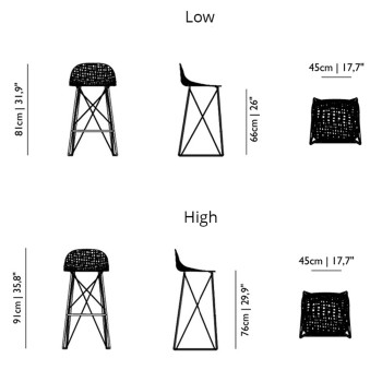 Specification Image for Moooi Carbon Bar Stool