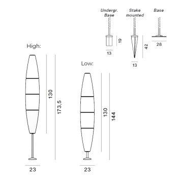 Specification Image for Foscarini Havana Outdoor Floor Lamp