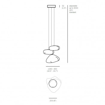 Specification image for Bocci 73.3 Trio Pendant