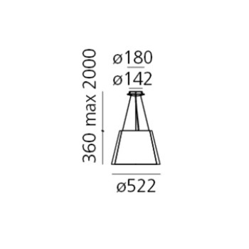 Specification Image for Artemide Architectural Tolomeo Paralume Outdoor LED Suspension