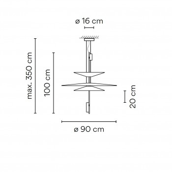 Specification image for Vibia Flamingo 1530 LED Pendant