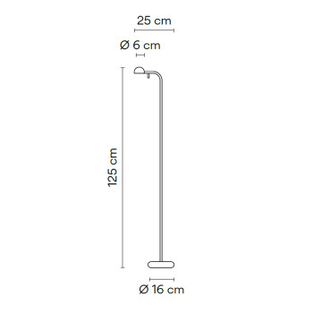 Specification Image for Vibia Pin 1665 LED Floor Lamp