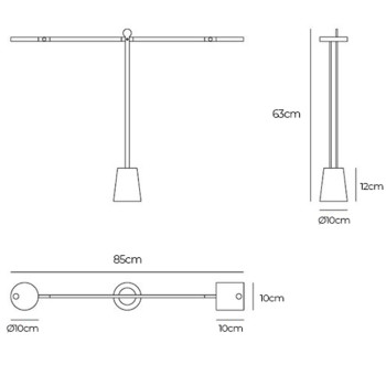 Specification Image for Artemide Equilibrist LED Table Lamp