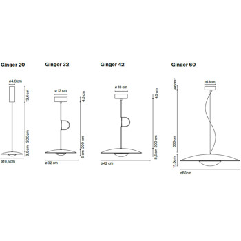 Specification Image for Marset Ginger LED Suspension