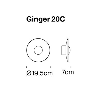 Specification Image for Marset Ginger LED Ceiling  Wall Light 20 C