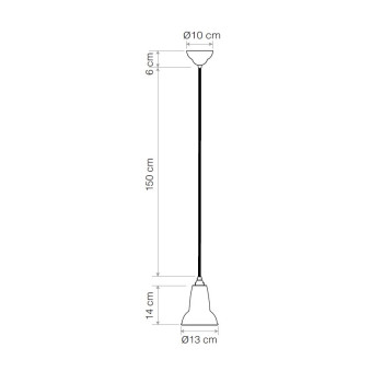 Specification image for Anglepoise Original 1227 Mini Ceramic Pendant