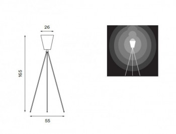 Specification Image for Northern Oslo Wood Floor Lamp