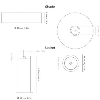 Specification Image for Ferm Living Collect High Socket Pendant Record