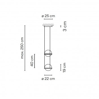 Specification image for Vibia Palma 3726 LED Pendant