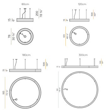 Specification Image for Panzeri Golden Ring LED Suspension
