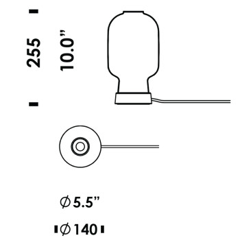 Specification Image for Normann Copenhagen Amp Table Lamp