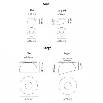 Specification image for Vibia Duo Dome LED Ceiling Light