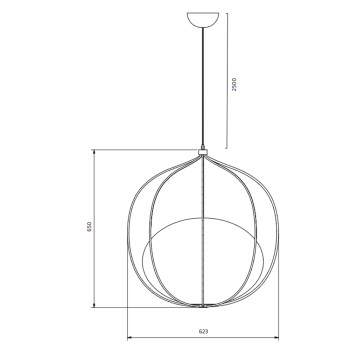 Specification Image for Zero Hoop LED Pendant