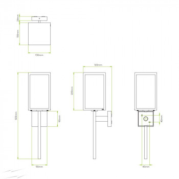 Specification image for Astro Coach 130 Wall Light