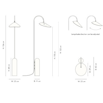 Specification Image for Ferm Living Arum Floor Lamp