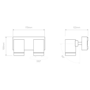 Specification Image for Astro Bayville Twin Spot LED Light