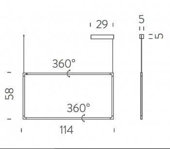 Specification image for Nemo Lighting Spigolo Pendant Vertical LED