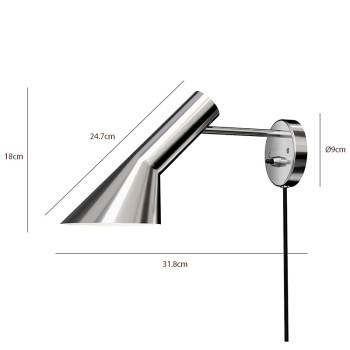 Specification Image for Louis Poulsen AJ Wall Light Stainless Steel