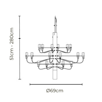 Specification Image for Flos 2097/18 Chandelier