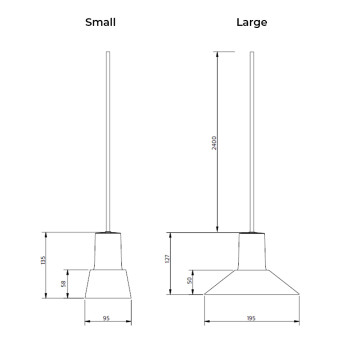 Specification Image for Zero Compose Pendant with Metal Shade