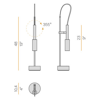 Specification Image for Panzeri Tubino LED Table Lamp