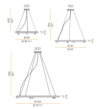 Specification Image for Panzeri Arena LED Suspension Light