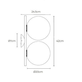 Specification Image for Flos IC Double Ceiling and Wall Light
