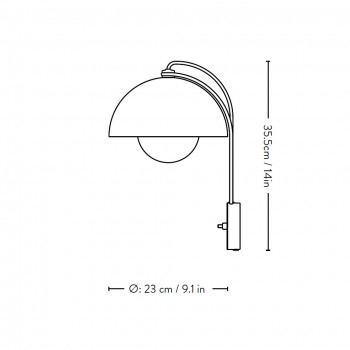 Specification Image for &Tradition Flowerpot VP8 Wall Light