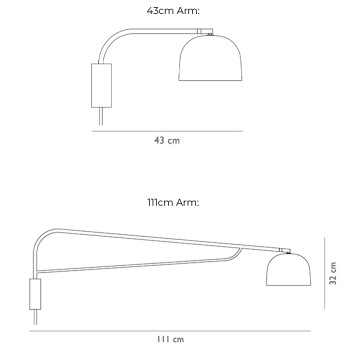 Specification Image for Normann Copenhagen Grant LED Wall Light