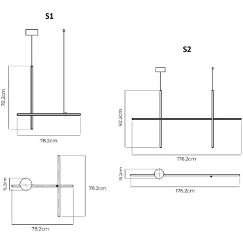 Specification Image for Flos Coordinates LED Pendant