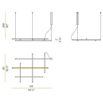 Specification Image for Panzeri Hilow LED Pendant Light