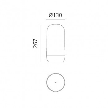 Specification image for Artemide Gople LED Portable Table Lamp