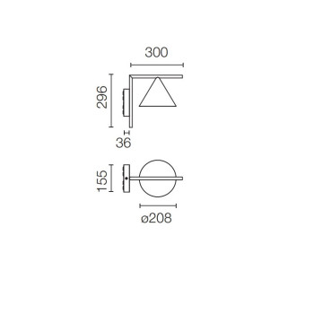 Specification Image for Flos Captain Flint Outdoor LED Wall Light